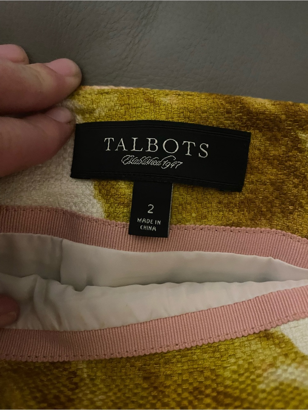 Talbots Mustard and Blush Floral Midi Pencil Skirt - Picture 5 of 5
